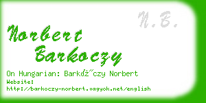 norbert barkoczy business card